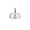 Haiti Passport Stamp Charm, Silver Mini