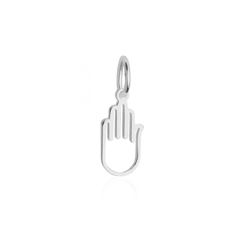 Hamsa Hand Charm, Silver Mini
