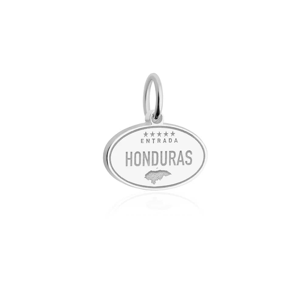 Honduras Passport Stamp Charm, Silver Mini