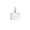 Italy Passport Stamp Charm, Silver Mini