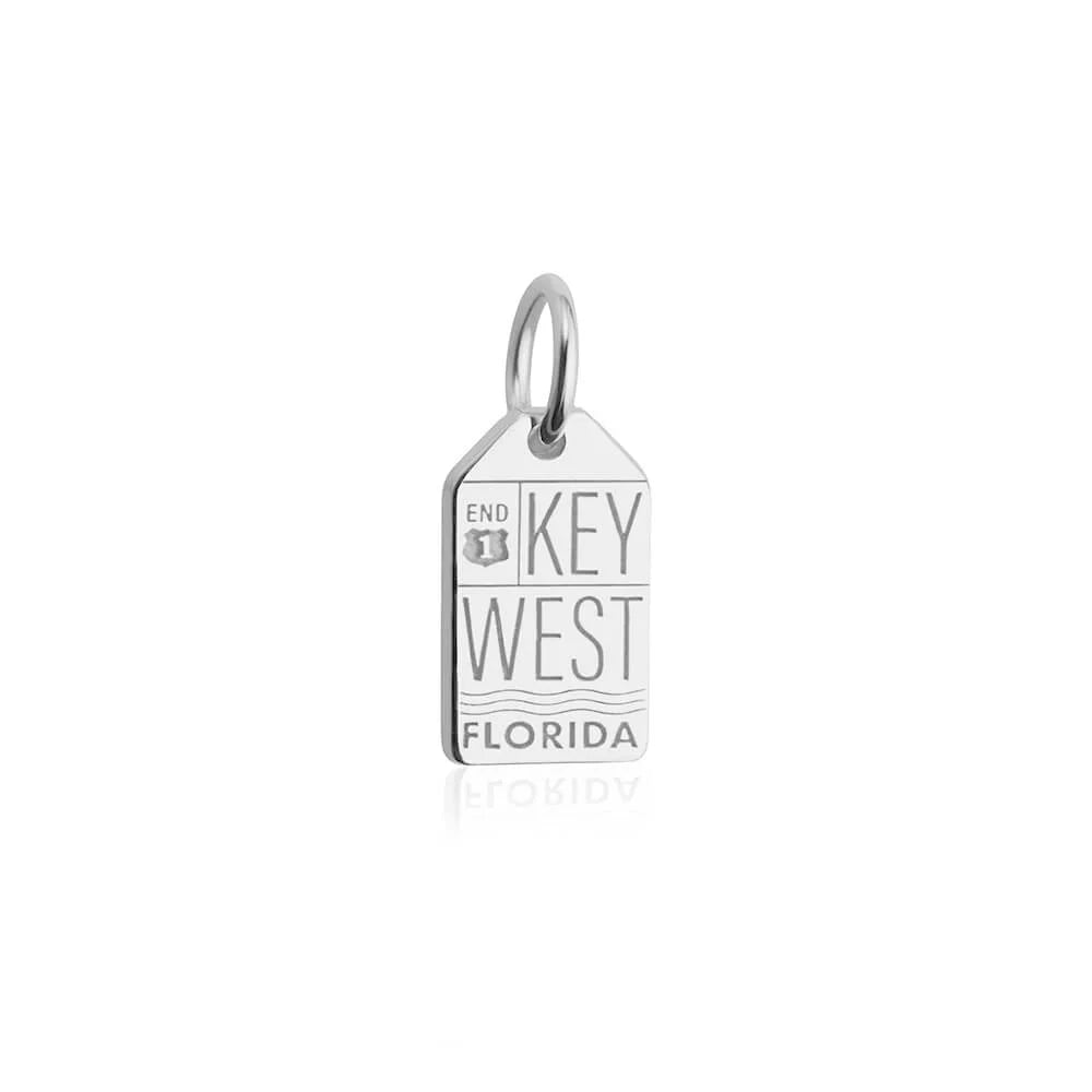 Key West Luggage Tag Charm, Silver Mini