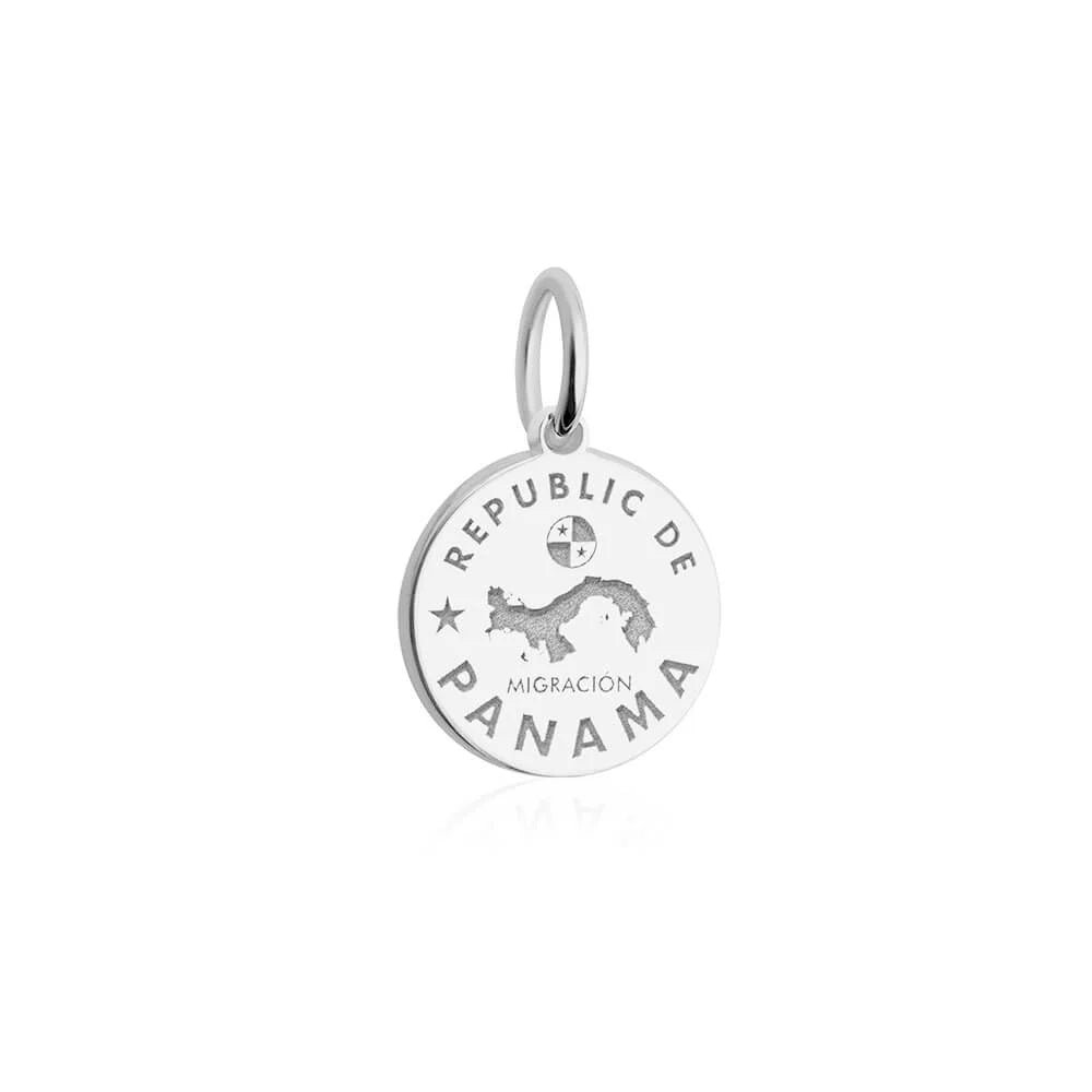 Panama Passport Stamp Charm, Silver Mini
