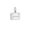 Portugal Passport Stamp Charm, Silver Mini