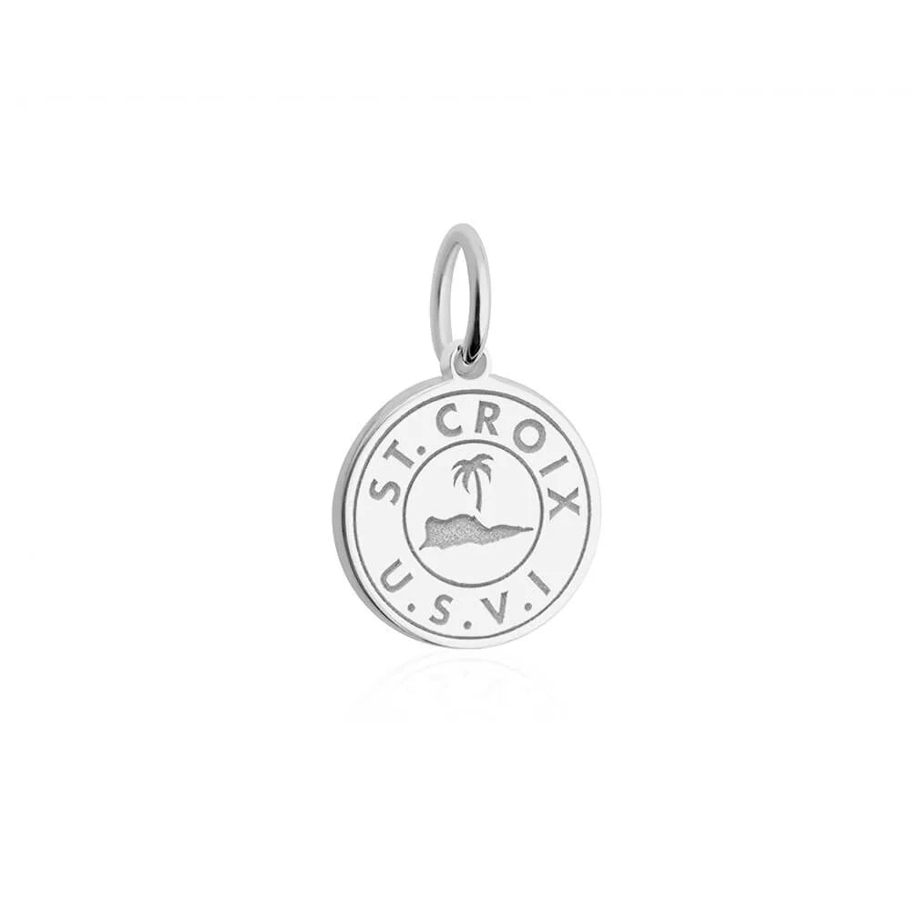 St. Croix Passport Stamp Charm, Silver Mini