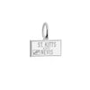 Saint Kitts and Nevis Passport Stamp Charm, Silver Mini