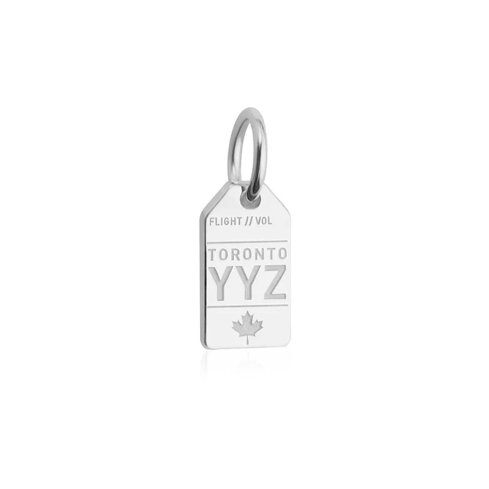 Toronto YYZ Luggage Tag Charm, Silver Mini