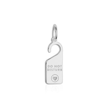 Do Not Disturb Sign Charm, Mini Silver