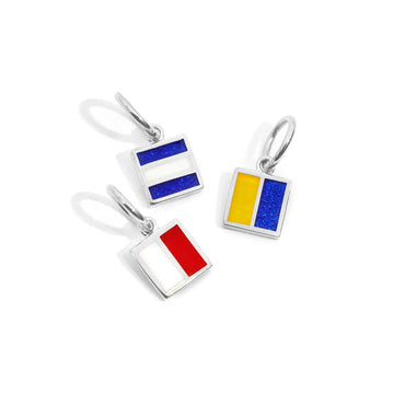 Nautical Flag Charm Mini, Silver