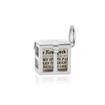 New York Newspaper Charm, Silver