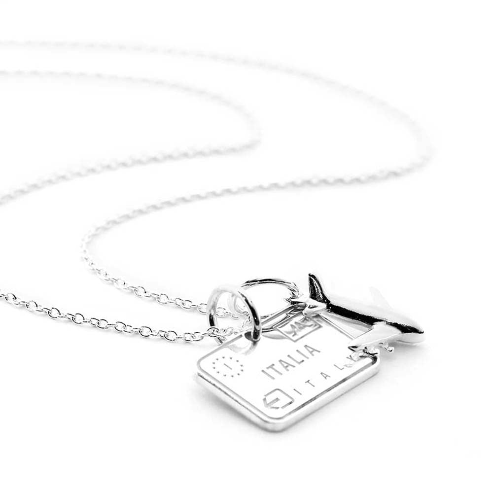 Passport Stamp Charm, Silver