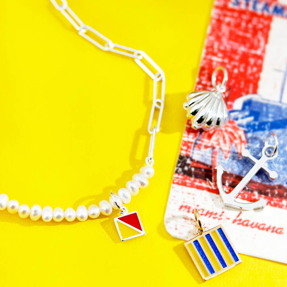 Pearl Paperclip Chain Necklace, 16