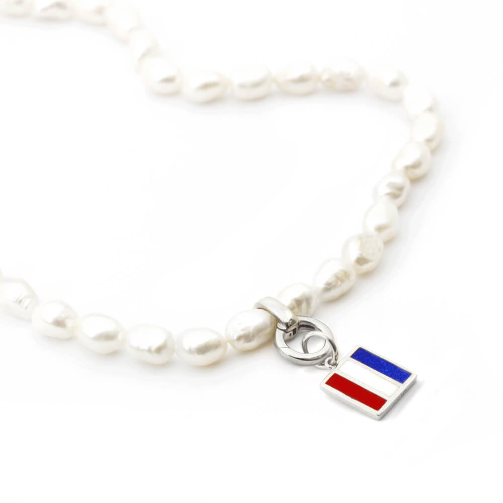 Pearl Paperclip Chain Necklace | 18
