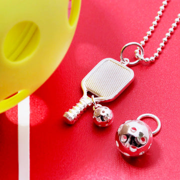 Pickleball Ball Charm, Mini Silver