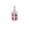 Dice Cage Charm with Color Dice, Silver