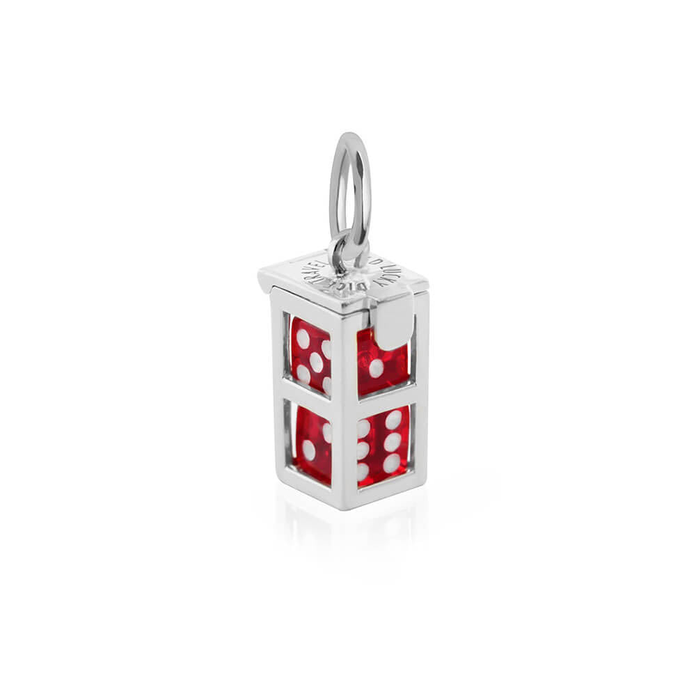 Red Dice Charm | Dice Cage Casino Charm | Sterling Silver – JET