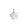 Las Vegas Royal Flush Cards Charm, Silver