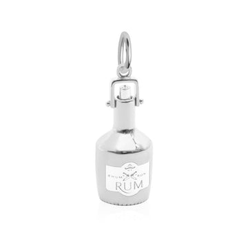 Caribbean Rum Bottle Charm, Silver