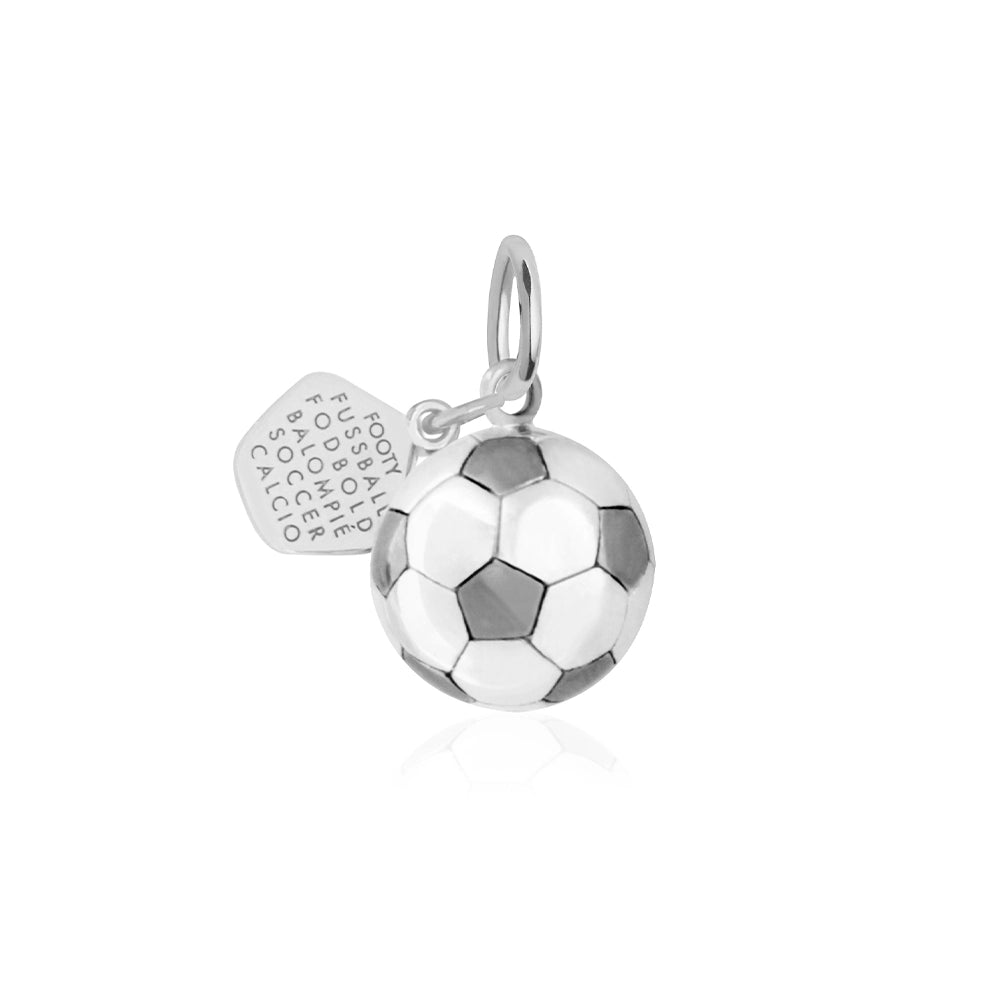 Soccer Ball Charm, Silver