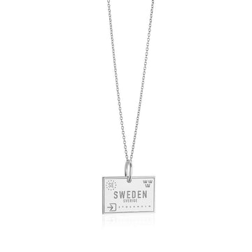 Sweden Passport Stamp Charm Silver