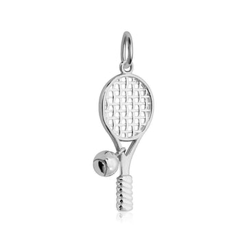 Tennis Racquet Charm, Silver