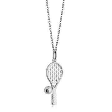 Tennis Racquet Charm, Silver