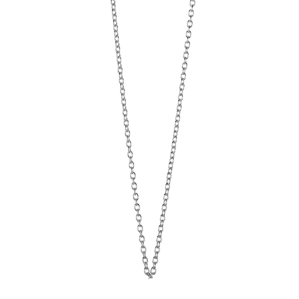 Sterling Silver adjustable cable chain necklace featuring a delicate link design, polished finish, and a classic minimalist jewelry style.