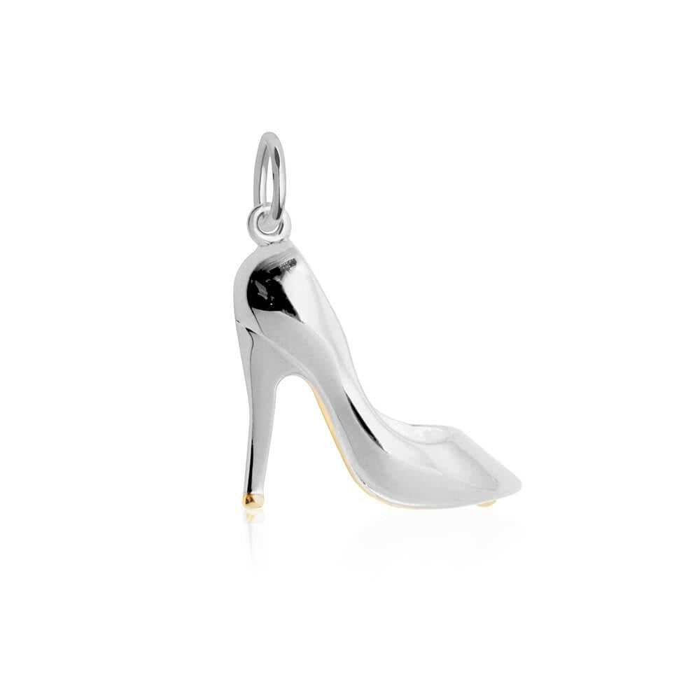 Manhattan New York Stiletto Shoe Charm, Silver