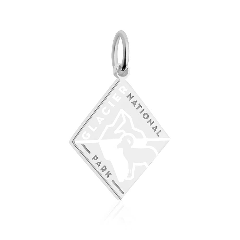 glacier national park sterling silver enamel charm