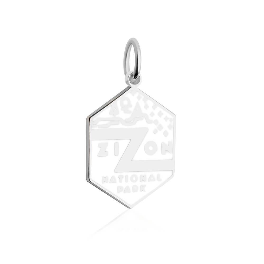 sterling silver white enamel zion national park charm