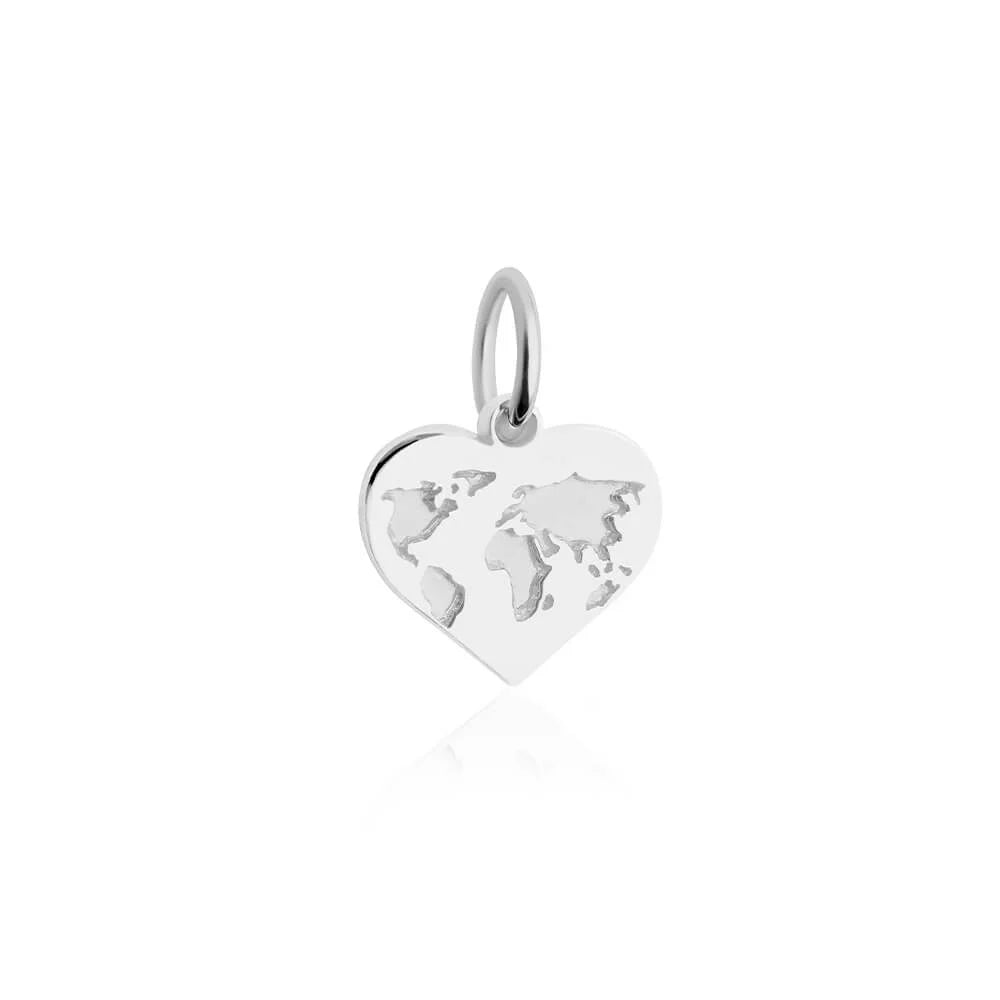 World Heart Map Silver Mini