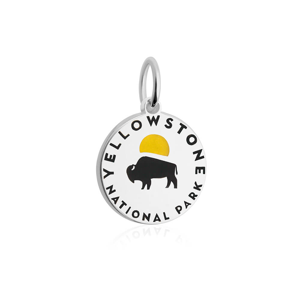 sterling silver black yellow enamel yellowstone national park charm