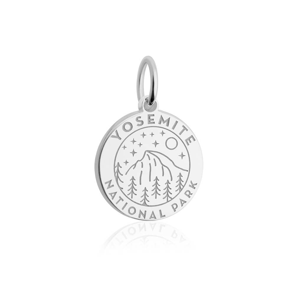 sterling silver engraved round yosemite national park charm