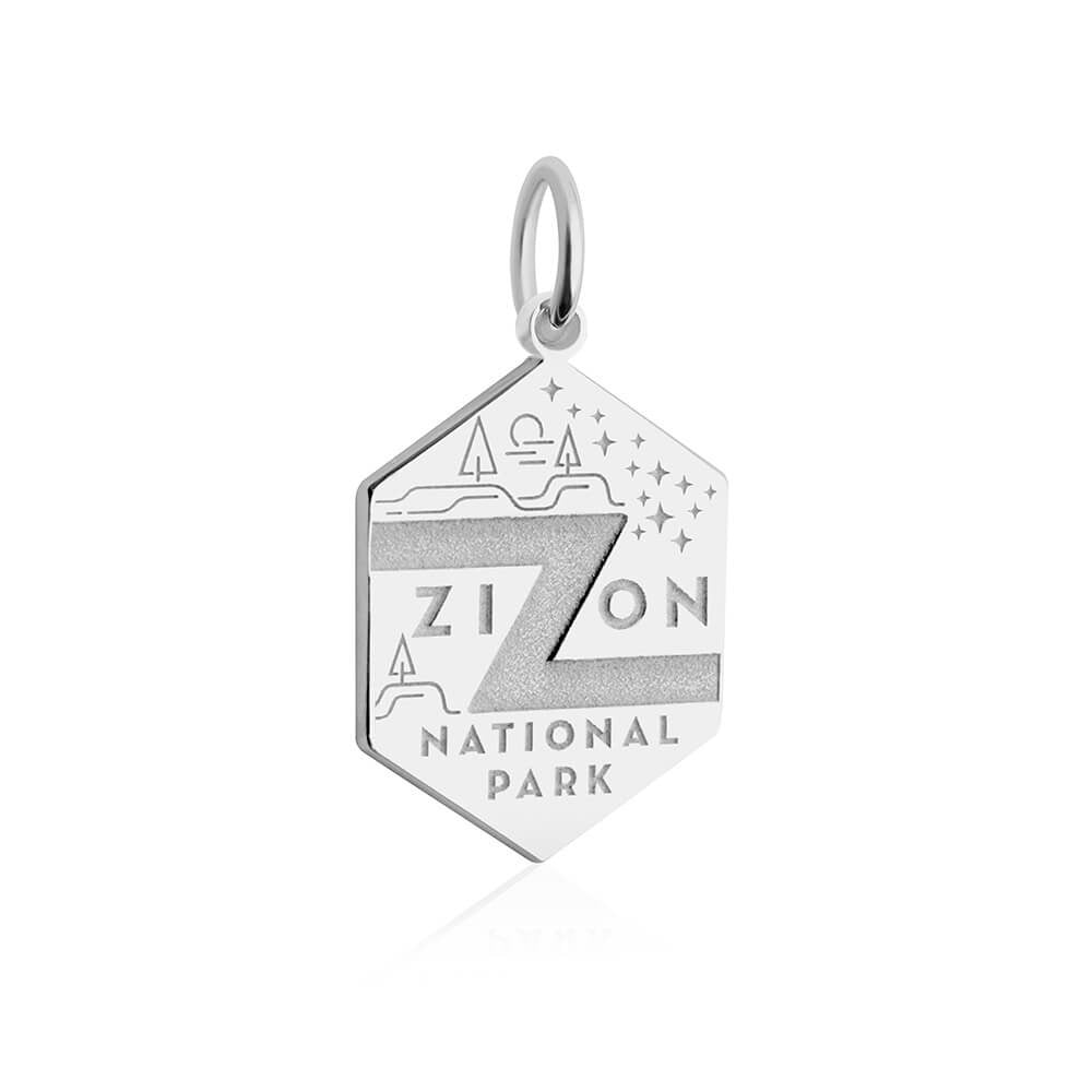 sterling silver engraved zion national park charm