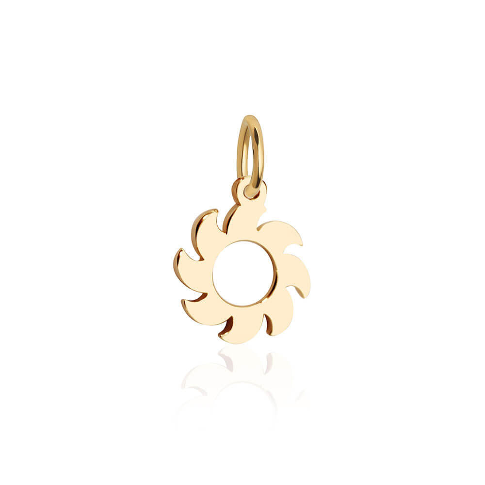 Mediterranean Sun Charm, Solid Gold Mini