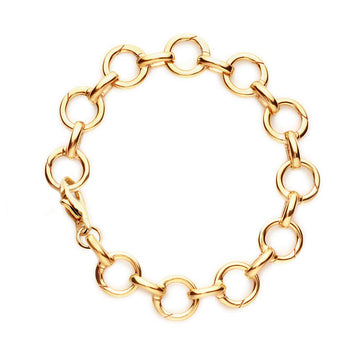 Solid Gold Infinity Link Charm Bracelet