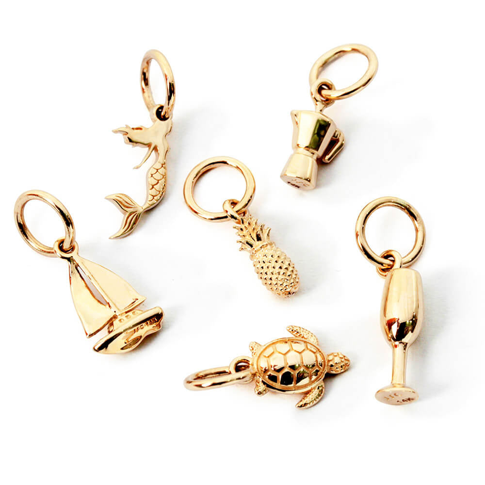 Espresso Pot Charm, Solid Gold Mini