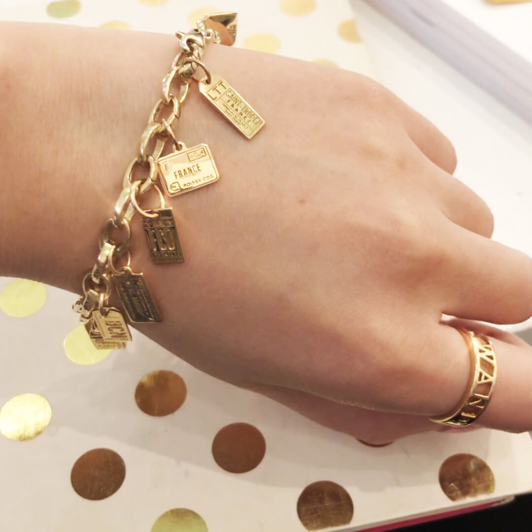Luggage Tag Charms Mini, Solid Gold