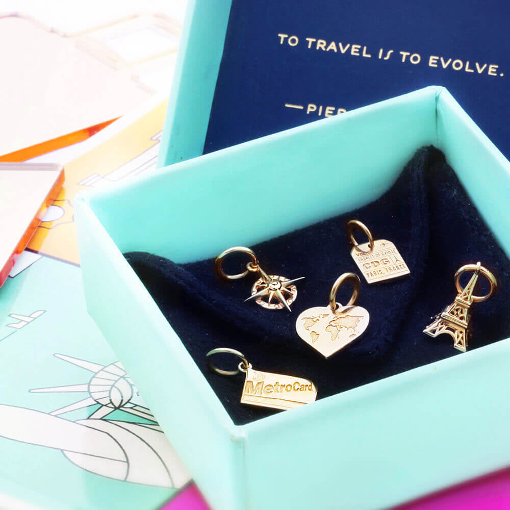 Luggage Tag Charms Mini, Solid Gold