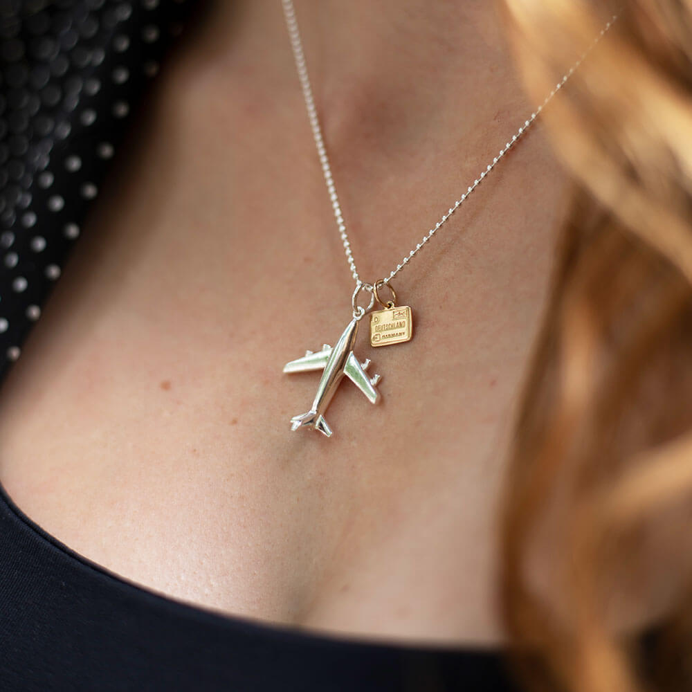 Passport Stamp Charm Mini, Solid Gold