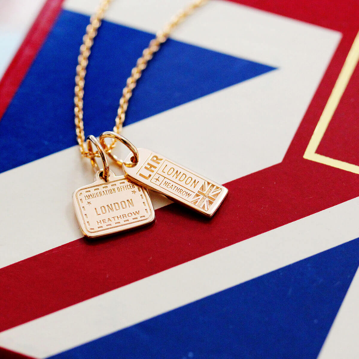 Luggage Tag Charms Mini, Solid Gold