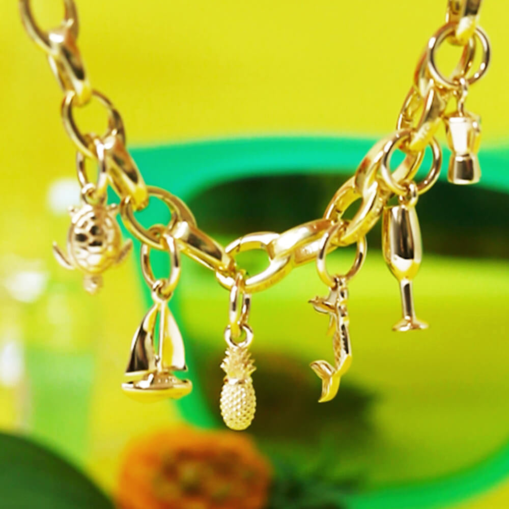 Espresso Pot Charm, Solid Gold Mini