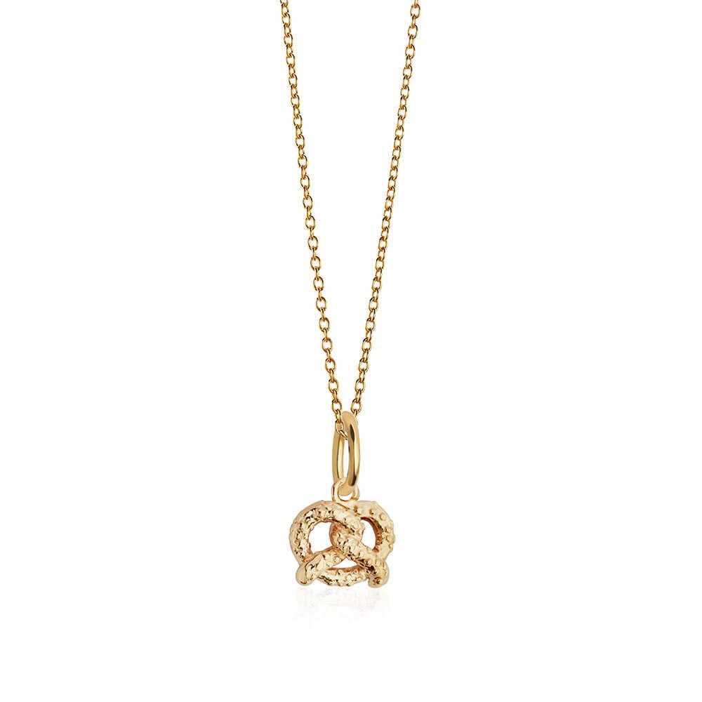 Pretzel Charm, Solid Gold Mini