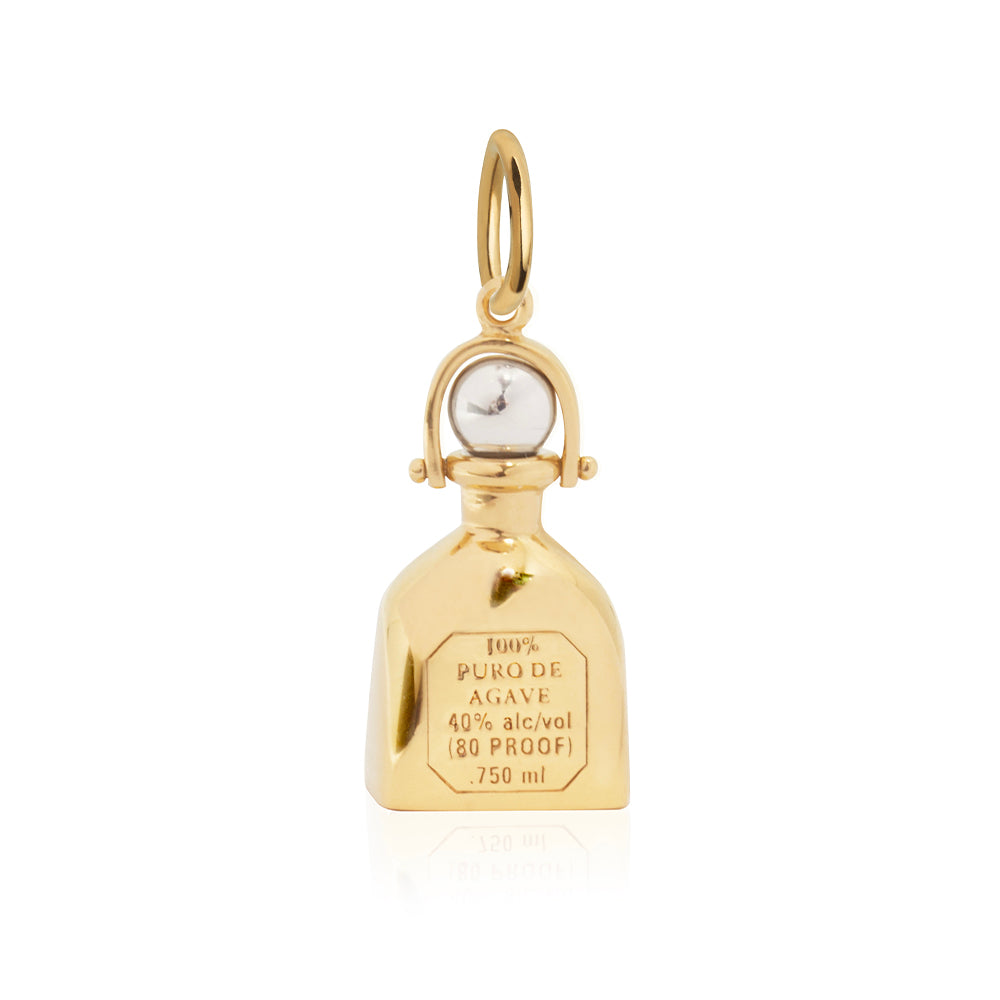 Two-Tone Tequila Bottle Charm Gold
