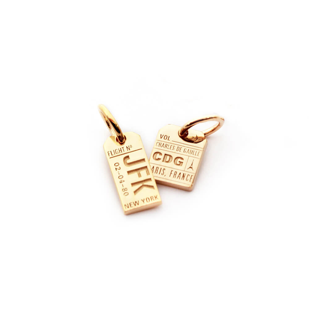 Luggage Tag Charms Mini, Solid Gold