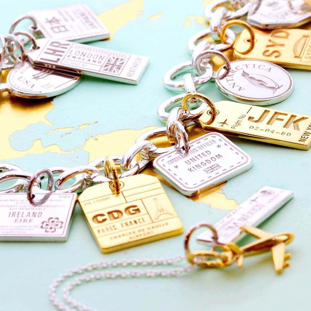 Travel charms jewelry on sale