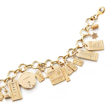 Solid Gold Infinity Link Charm Bracelet