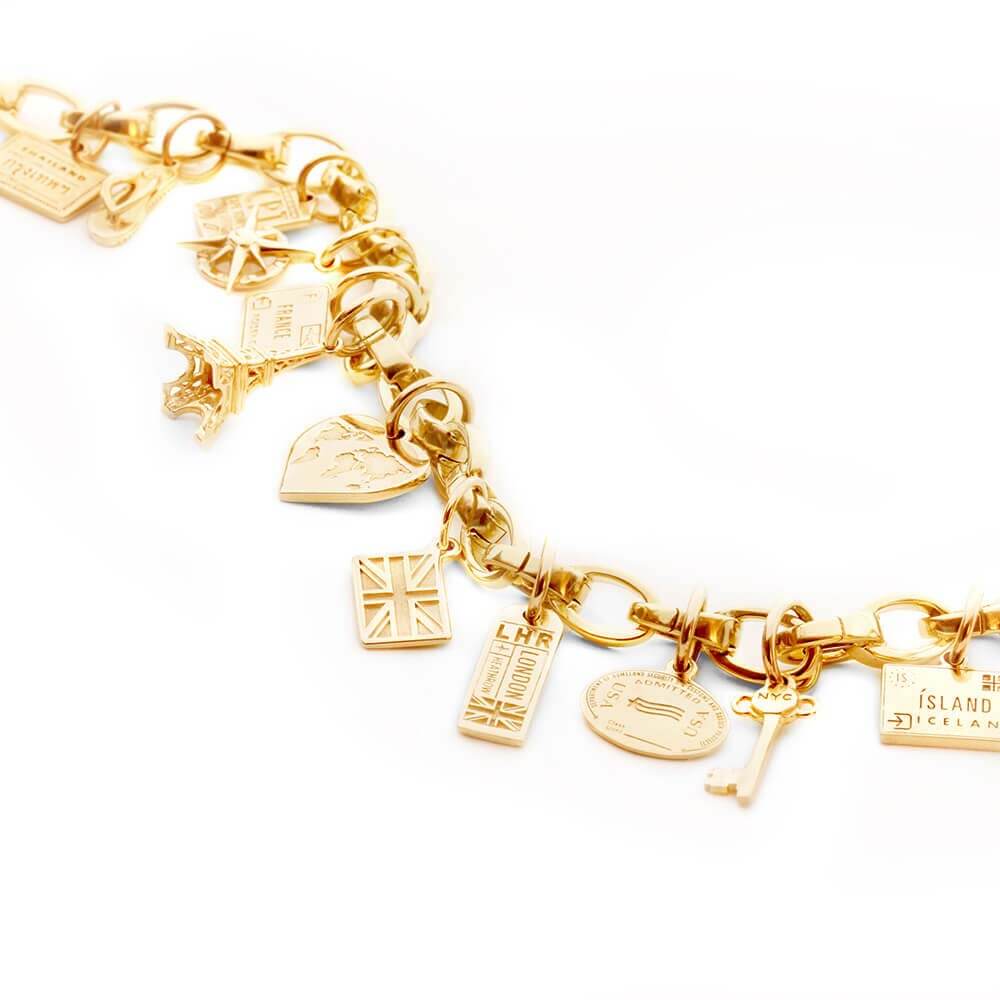 Solid Gold London Mini Charm, LHR Luggage Tag - JET SET CANDY (1720187617338)
