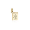 USA Passport Cover Charm, Solid Gold Mini