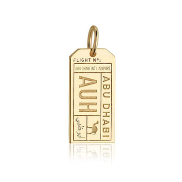 Abu Dhabi UAE AUH Luggage Tag Charm Solid Gold