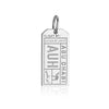 Abu Dhabi UAE AUH Luggage Tag Charm Silver